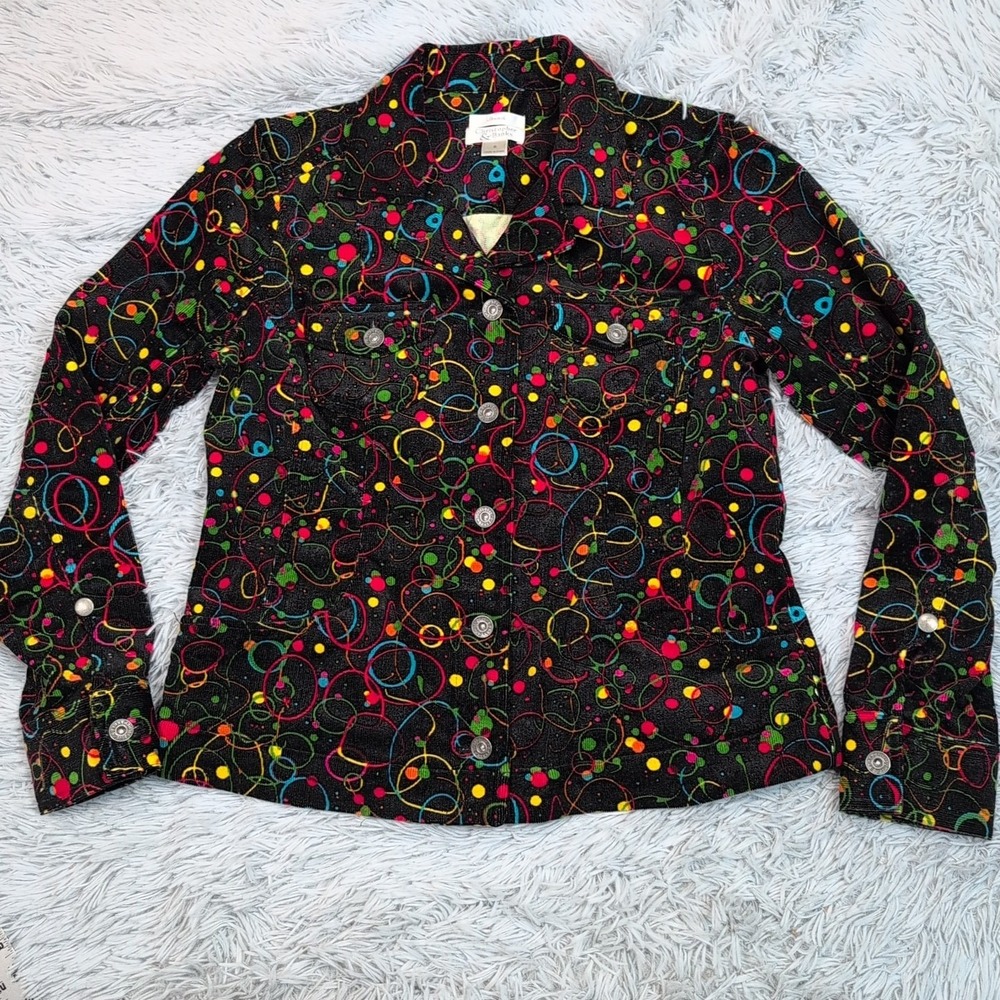 Christopher & Banks Jacket Womens S Black Corduroy Soft Stretch Celebrate Party‎